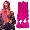 Cybelleza Extension Treccine Treccia Africane Capelli Fucsia Sintetici Finti Lunghi Intrecciati 60cm Jumbo Braids 3PCS 300g Crochet Twist Bellezza