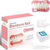 FUHAMJ 1 Set Dentiera Finta Naturale,Faccette Dentali Universali Superiore E Inferiore, Dentiera Provvisoria,Provvisoria Denti Finti Per Uomini E Donne Di Denti Imperfetti（1）