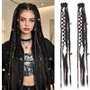 HIVTE Extensioni per capelli a treccia, 40 cm, marrone scuro, trecce sintetiche, stile dreadlock boho, uso quotidiano e cosplay