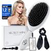 Bianca Sauchella Secret Shine Spazzola per Extension con Setole di Cinghiale & Perni in Cheratina | Anti-Crespo, Anti-Nodi, Delicata per Tape-in, Bonding, Clip-in | Ideale per Capelli Lunghi (bianco)