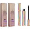 find back Mascara in fibra di seta 4D, mascara antimacchia e impermeabile, mascara nero ispessente, allungante, senza grumi, ciglia più piene, da indossare tutto il giorno, 2 pacchi