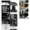 zonihun Spray anticalcare nero per lavandini - Rimuovi calcare dai rubinetti neri, detergente in schiuma anticalcare per il bagno contro le macchie di calcare, potente spray smacchiante per rubinetti (1PCS)