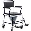 Intermed SEDIA COMODA WC SMONTABILE SU 4 RUOTE PER ANZIANI Mod. AB-56 - DIM. SEDUTA 44 cm