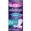 always Dailies Individually Wrapped normal Freshness Singles Pantyliners, 20 pastiglie