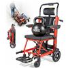Afitdon Sollevatore elettrico per scale pieghevole portata 220 KG con cinghia in gomma, sedia a rotelle elettrica per salire scale con luci LED e cintura a quattro punti, barella di soccorso medica per anzian