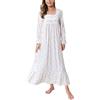 Rubehoow Camicia da Notte da Donna vittoriana a Maniche Lunghe Vintage Pigiama Abito da Notte in Morbido Cotone Loungewear con Tasche, Rosa Lilla, S