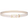 Calvin Klein Donna Cintura Square Buckle Loop 2,5 cm con Logo, Avorio (Chateau/Ck Light Gold), 125 cm