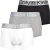 Calvin Klein Boxer Uomo Confezione da 3 Cotone Elasticizzato, Multicolore (Black/White/Grey Heather), XS