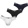 Emporio Armani 3-pack Brief Essential Monogram, Boxer Uomo, Multicolore (Bianco/Nero/Blu Marine), L