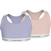 Calvin Klein 2pk Bralette, Bambine e Ragazze, Pink (Silverpeony/Purpleheather), 8-10 Anni