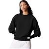 Calvin Klein Donna Felpa Badge Logo Terry con Scollo Rotondo, Nero (Black), 2XS