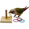 Sahgsa Anello Giocattolo impilabile Anello Pappagallo Animale Domestico Giocattolo Piccolo Set Anelli per pappagalli