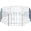PawHut Recinto per Cani Gatti Cuccioli Roditori Rete 8 Pezzi 60 x 63 cm