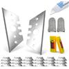 Kunxing Lame trapezoidale per Taglierino - Lame Trapezoidali di Ricambio 52x19x0,6mm, Lames per Cutter con rivestimento per tagliare pelle, tappeti, cartone, con 2 protezioni dita e scatola porta, 20pcs