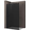 doporro Box Doccia Walk-In 120x200 cm, Parete Doccia Fissa in Vetro Temperato Fumé 8 mm con Barra Stabilizzatrice Regolabile e Profilo Cromato - Bremen01VG