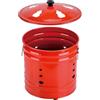 Generico 26cm Enamel & Stainless Steel Burn Barrel With Lid | 10.2 Inch -Proof Fire Container | Indoor Outdoor Garden Waste Incinerator | Backyard Paper Leaf Wood Burning Bin