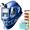 TRQWH Casco da Saldatore TRQWH con Luce, Casco per Saldatura Auto-Oscurante a Colore Vero, Casco Solare con 2 Sensori ad Arco, Visiera Ampia 4/9-14 per TIG MIG ARC, Maschera da Saldatore Cool
