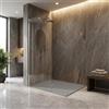 BB BuyBath Piatto doccia in resina colore cemento 75x140 cm con griglia e piletta - Showey