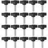 QUARKZMAN 20pz Manopole a T con Viti a Testa Alare M6x25mm Manopole a T Plastica Filettatura Maschio standard Maniglie Manopole Serraggio a mano Vite a testa Zigrinata, Nero