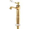 YEITBY Rubinetto retrò per bagno dorato, miscelatore monocomando in ottone anticato