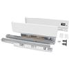 Emuca - Kit cassetto per cucina o bagno, altezza 131 mm, prof. 500 mm, 40 Kg, chiusura soft, pannelli no inclusi, Acciaio, Bianco