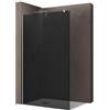 doporro Box Doccia Walk-In 120x200 cm, Parete Doccia Fissa in Vetro Temperato Fumé 8 mm con Barra Stabilizzatrice Regolabile e Profilo Cromato - Bremen01VG