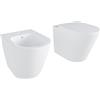 Parama Sanitari in ceramica filomuro bianco opaco vaso rimless bidet sedile soft-close chiusura rallentata mod. Vienna