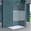 Mai & Mai Box Doccia Walk-In 130x200cm, Parete Doccia in Vetro Parzialmente Smerigliato 8mm Braccio di Sostegno 70-120cm Vetro di Sicurezza ESG con Rivestimento Nano BRAM1 Bremen01MS