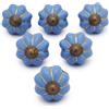 Ajuny Pomelli in Ceramica Blu Set di 6 per Cassetti, Armadi e Mobili