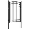 vidaXL Cancello per Recinzione ad Arco in Acciaio 100x150 cm Nero
