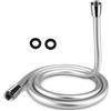 Windfromort Flessibile Doccia 1.5M, Tubo Doccia in PVC con Connettore In Ottone, Bagno Doccia Antigroviglio Antipiega Doccetta di Ricambio a Tenuta Cromato Anti-Esplosione e Resistente ad Alta Temperatura