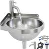 Kensbro Lavabo angolare in acciaio inox con rubinetto