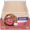 PURINA ONE Delicate Small&Mini < 10kg Cibo Umido per Cani Adulti in Salsa con Salmone, Riso e Carote 48 bustine da 85g