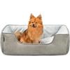 lionto Letto per cani 2 in 1 con ingresso confortevole, accogliente cuccia reversibile per cani e gatti, 80x60 cm, cuscino per cani in similpelle facile da pulire, grigio chiaro/grigio scuro