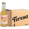 Teresa alla Pesca | Thè kombucha analcolico, naturale con postbiotici. Bevanda low calorie, low sugar e vegana. Confezione da 24 bottiglie x 250ml