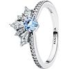 PANDORA Anello Disney Frozen Elsa in Argento Sterling con Cristallo Blu Acqua e Cubic Zirconia Chiaro