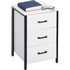 Relaxdays Comodino Relaxdays, 3 cassetti, telaio in metallo, HLP: 60 x 40 x 40 cm, camera da letto, squadrato, bianco/nero