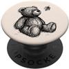 A Bear for All Seasons Schizzo di autunno della foglia di caduta dell'orsacchiotto PopSockets PopGrip Adesivo