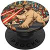 Kawaii Anime Men Women Boys Girls Kaiju Samurai Pug Giant Kaiju Laser Eyes Cyberpunk Arte Giapponese PopSockets PopGrip Adesivo