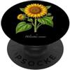 The Botany Bureau Illustrazione della pianta di girasole Helianthus annuus PopSockets PopGrip Adesivo