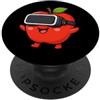 Apple Cartoon Gaming Animation Giocatore di frutta mela del fumetto nel disegno di realtà virtuale PopSockets PopGrip Adesivo