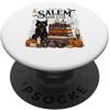 Salem Bookish Club Vibes Spooky Salem Bookish Club Witchy Cat Reader, motivo: Halloween PopSockets PopGrip Adesivo