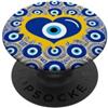Evil Eye Greek Mythology Greece Gifts Cuore Kako Mati blu scuro con occhio greco malocchio PopSockets PopGrip Adesivo