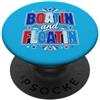 Patriotic Lake Club Disegno delle vacanze al lago estivo galleggiante in barca patriottica PopSockets PopGrip Adesivo