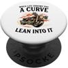 Two Wheels Endless Adventures Quando la vita ti getta una curva piegarsi dentro motociclista PopSockets PopGrip Adesivo