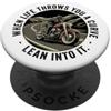 Two Wheels Endless Adventures Quando la vita ti getta una curva piegarsi dentro motociclista PopSockets PopGrip Adesivo
