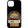 Jahrgang 1990 36. Geburtstag Awesome Custodia per iPhone 15 Plus Grande da ottobre 1990 36° compleanno frase 36 anni