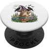 Mystical Forest Studio Capriccioso gufo cappello strega Halloween libri magici PopSockets PopGrip Adesivo