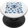 Evil Eye Greek Mythology Greece Gifts Motivo Kako Mati con occhio greco blu scuro PopSockets PopGrip Adesivo