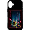 Japanese Cyber Punk City Urban Streetwea Custodia per iPhone 16 Plus Un uomo cammina Cyberpunk City Testo giapponese Arte futuristica